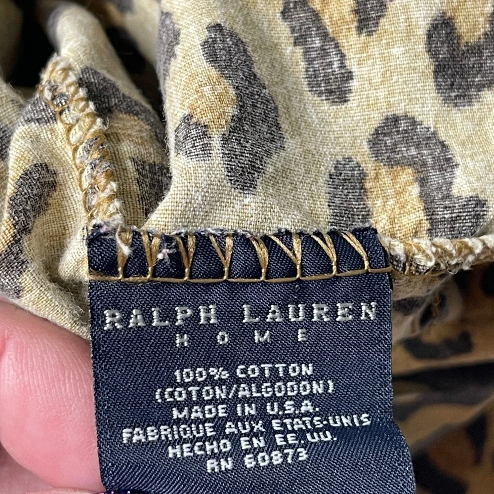 VTG 90s Ralph Lauren Home Leopard Print Cotton Standard Pillowcase Set of 2 USA